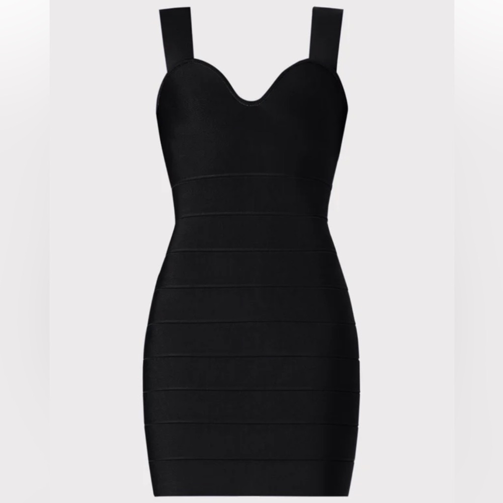 Herve Leger Black Bandage Sweetheart Mini Dress - Picture 7 of 8